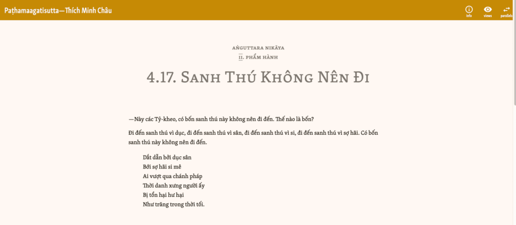 Kinh Tăng Chi Bộ, Phẩm Hành, 4.17 - Sanh Thú Không Nên Đi. Bốn con đường khiến tâm mất quân bình.
