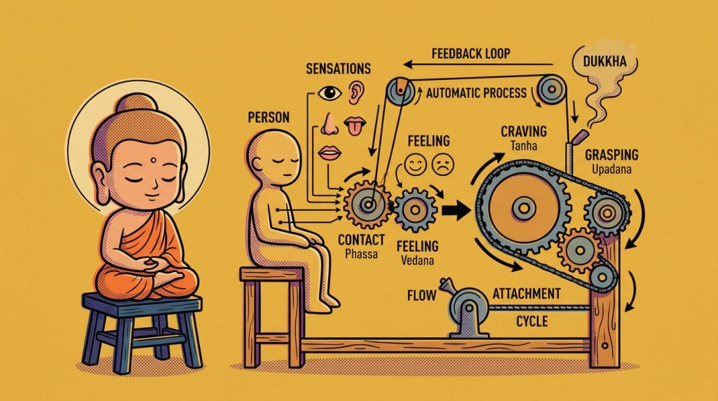 The Mechanism of the Arising of Craving